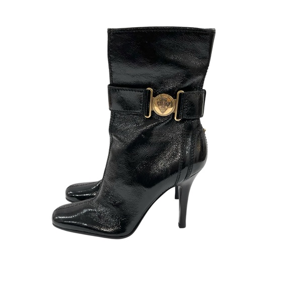 Gucci Hysteria Black Patent Leather Ankle Boots - Picture 5 of 10